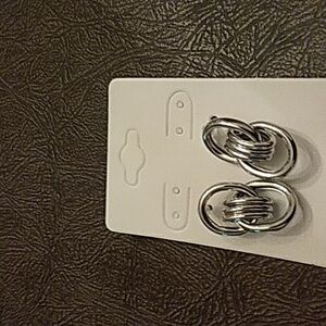 Silver Tone Curved Knots ❄️ Winter Sale❄️